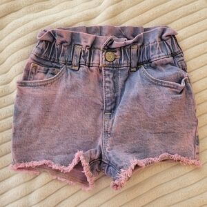 Kids Pink Denim Shorts